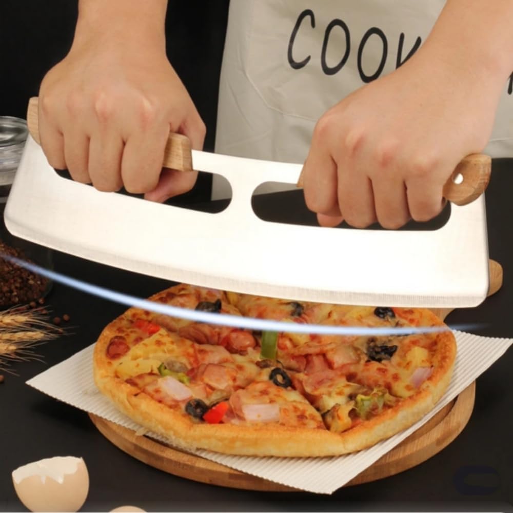 Pizza cutter rocker 14 inch stainless steel pizza cutter